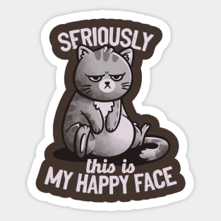 This Is My Happy Face Cute Funny Cat Gift Sticker